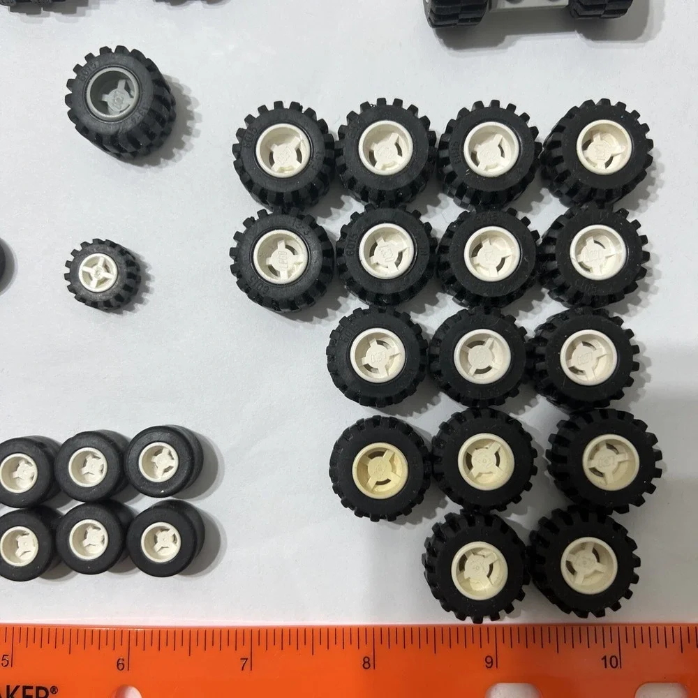 45 LEGO Tires Wheels Axles Replacement LOT Extra Parts & Pieces